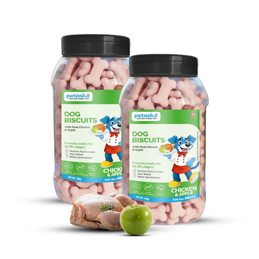 Petoska Dog Biscuits Chicken & Apple 500g - Healthy Digestion