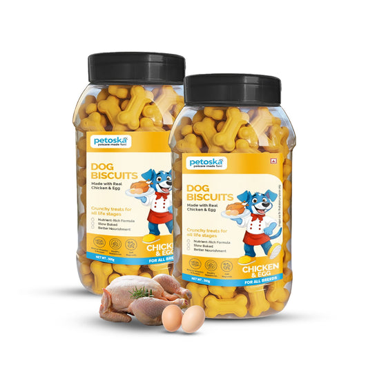 Petoska Dog Biscuits Chicken & Egg 500g - Protein-Rich Treats
