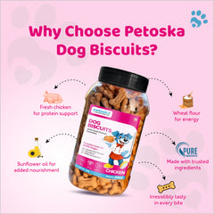 Petoska Dog Biscuits - Chicken 500g