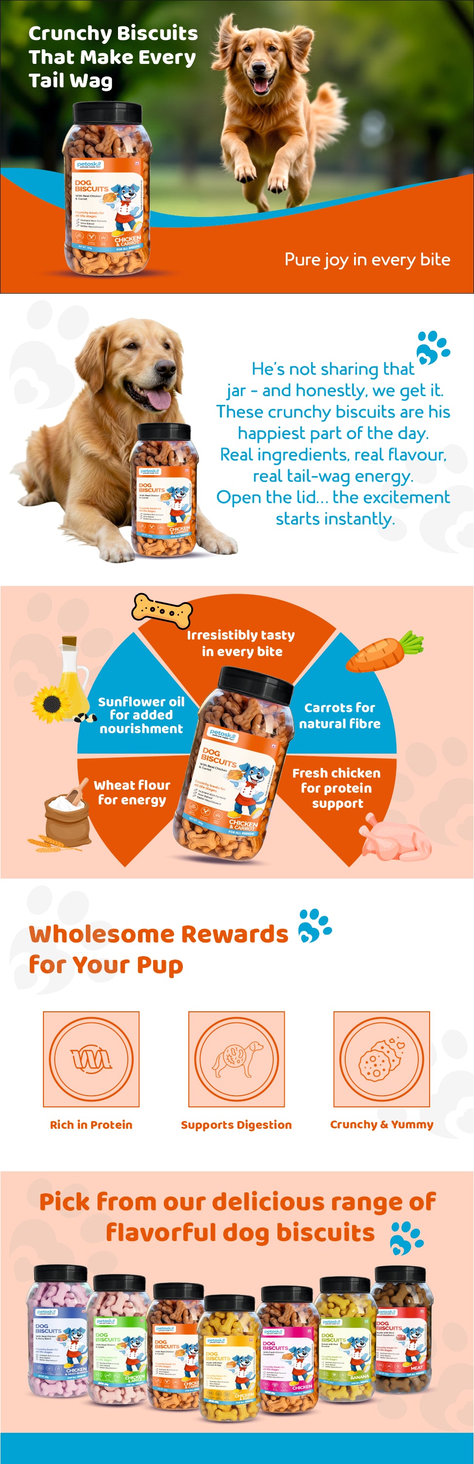 Dog Biscuits Chicken & Carrot Daily Nutrition (500gms)