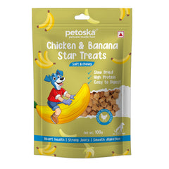 Petoska Chicken Banana Dog Treats, Perfect for Training & Rewards, 100gms