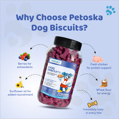 Petoska Dog Biscuits Chicken & Mixed Berries 500g - Nutritious food