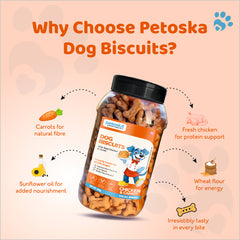 Petoska Dog Biscuits Chicken & Carrot 500g - Daily Nutrition