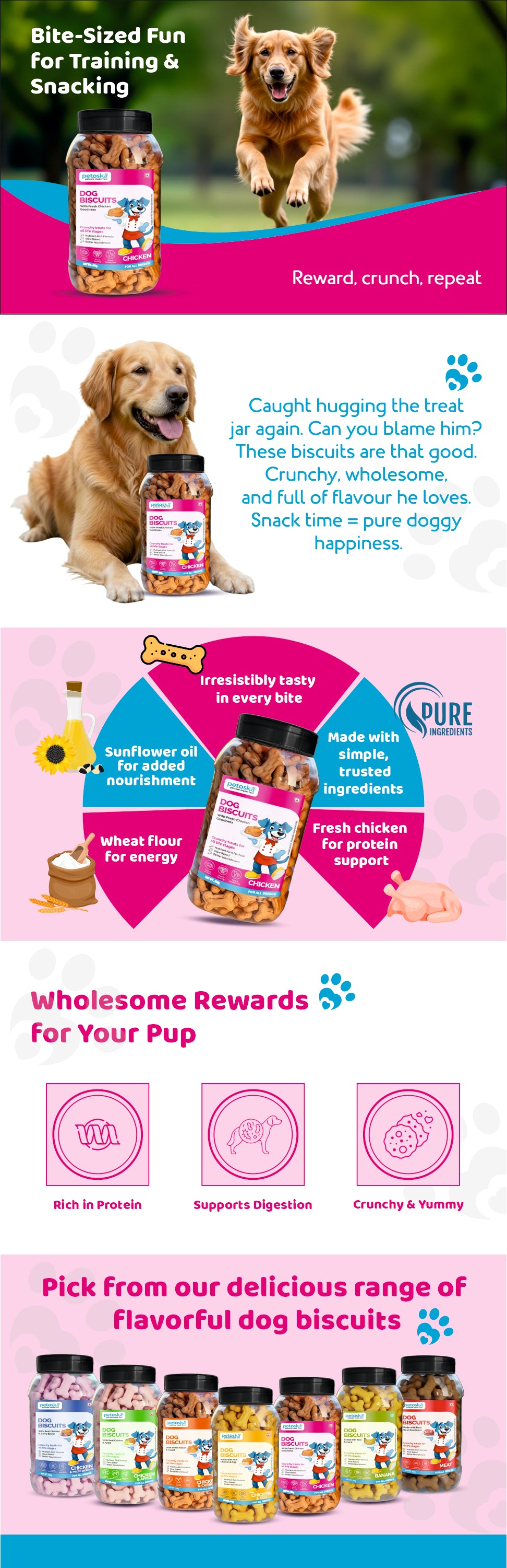 Dog Biscuits Chicken Crunchy Protein (500 gms)