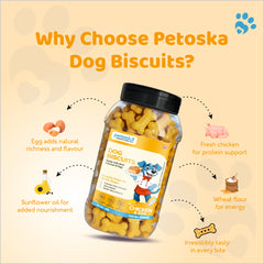 Petoska Dog Biscuits - Chicken & Egg 500g 