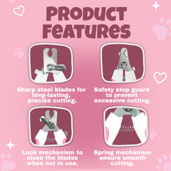 Petoska Nail Cutter with Filer for Dogs and Cats - Pink