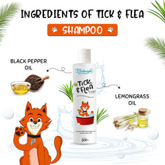 Bathright Tick & Flea Shampoo for Cats | Natural & Pet Skin Safe | Lemongrass & Black Pepper Oil | pH Balancing | Pet Shampoo for All Cats