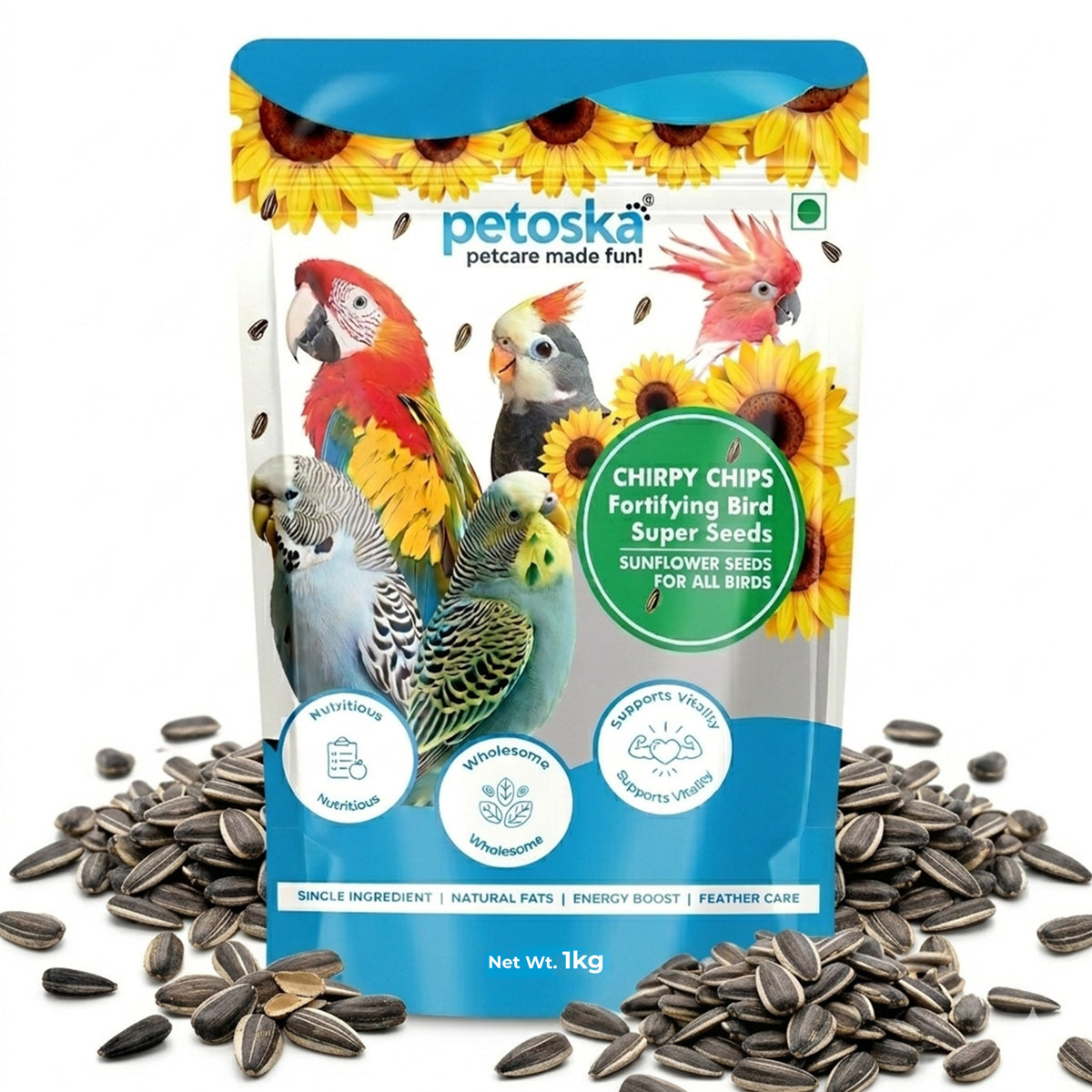 Chirpy Chips Sunflower Seeds for All Birds (1 Kg)