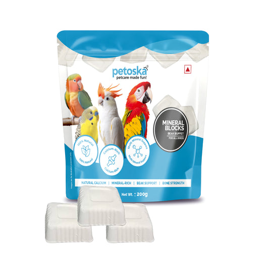 Beak Buffet Cuttlefish Bone Mineral Block for All Birds (200gms)