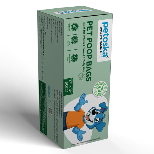 Petoska - Biodegradable Poop Bags for Dogs & Cats (Pack of 3 )