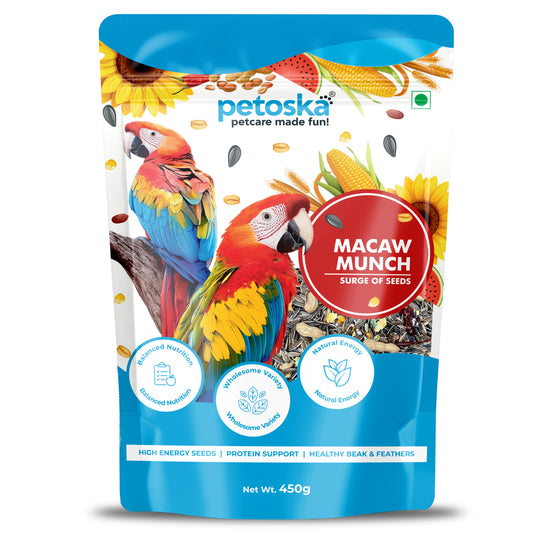 Macaw Munch Natural Seed Mix for Macaws (450gms)