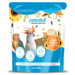 Petoska - Chirpy Crunch Bird Food for Cockatiels & Lovebirds (450gms)