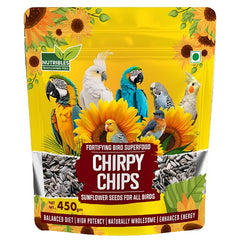 Nutribles Sunflower Seeds for Birds - 450 Gm (Pack of 1)| Premium Bird Food | Superfood for Lovebirds, Cockatiels, Sun Conure, African Grey Parrot, Amazon Macaw Parrot, Cockatoo