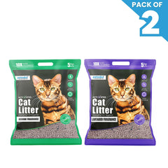 Petoska Activated Cat Litter Quick Clumping Low Dust & Odor Locking for Cats - Jasmine & Lavender (Pack of 2)