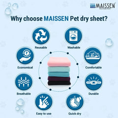Maissen Pet Dry Sheet, Cats and Dogs Reusable Pee Pad for Training and Hygiene (Medium)