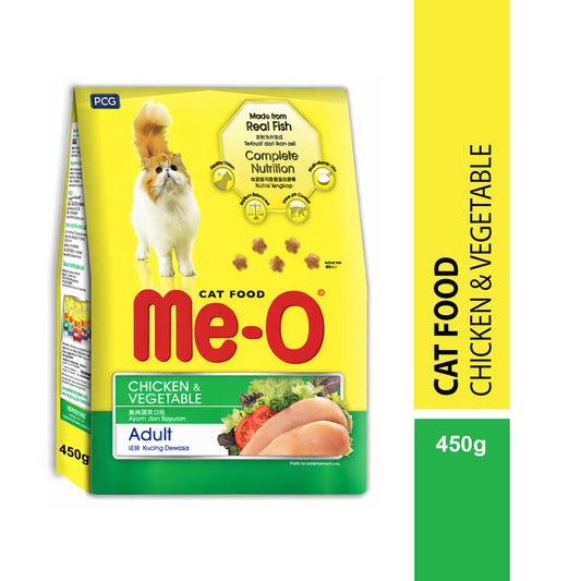 Me-O Adult Chicken & Vegetables Flavour Dry Cat Food, 450 g Pack