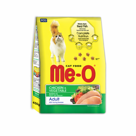Me-O Adult Chicken & Vegetables Flavour Dry Cat Food, 450 g Pack