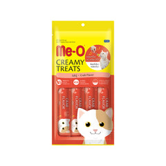 Me-O Adult Creamy Cat Treats, Crab Flavour, Complete and Balanced Nutrition, 60g Pack