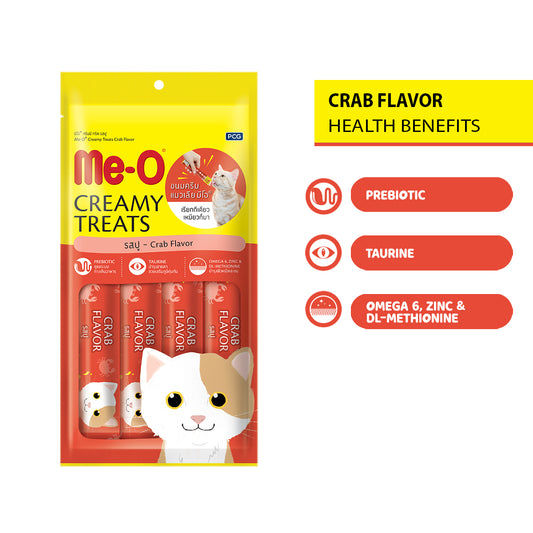 Me-O Adult Crab Flavour Creamy Cat Treat, 60 g Pack
