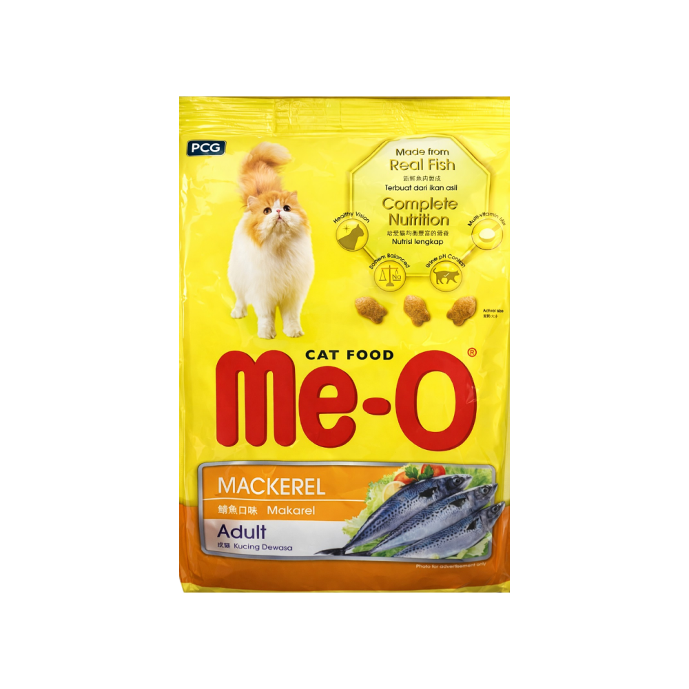 Me-O Adult Dry Cat Food, Mackerel Flavour, Complete and Balanced Nutrition 450g Pack