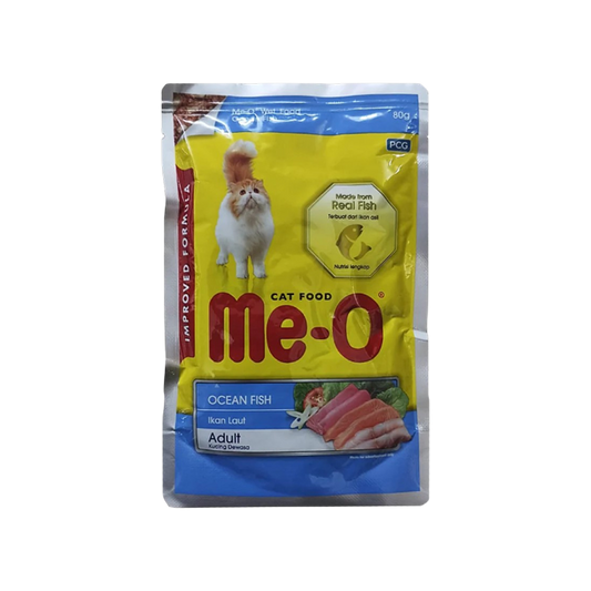 Me-O Adult Wet Cat Food, Ocean Fish in Jelly, Complete and Balanced Nutrition 80g Pouch