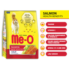 Me-O Adult Salmon Flavour Dry Cat Food for Cats, 1.1kg Pack