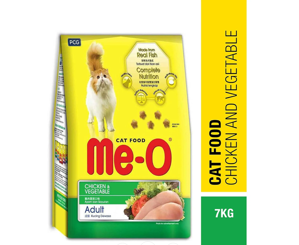 Me-O Adult Chicken & Vegetables Flavour Dry Cat Food, 7 kg Pack