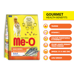 Me-O Mackerel Flavour Adult Dry Cat Food for Cats, 3kg Pack