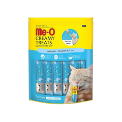 Me-O Creamy Cat Treat, Chicken and Liver Flavour, Soft and Creamy Snack, 20 Pieces