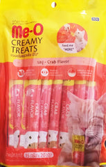 Me-O Creamy Cat Treat,  Crab Flavour, Soft and Creamy Snack- 1 pack (20 Pieces)