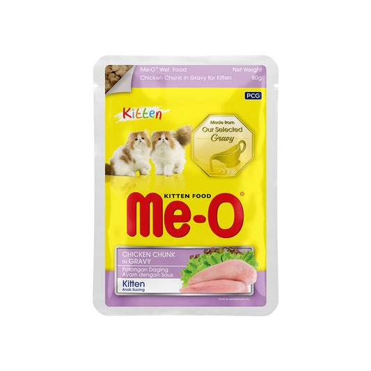 Me-O Kitten Chicken Chunk in Gravy Wet Cat Food, 80 g Pouch