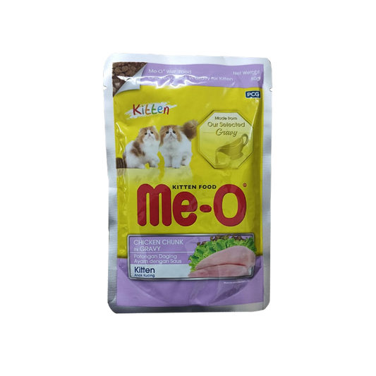 Me-O Kitten Chicken Chunk in Gravy Wet Cat Food, 80 g Pouch