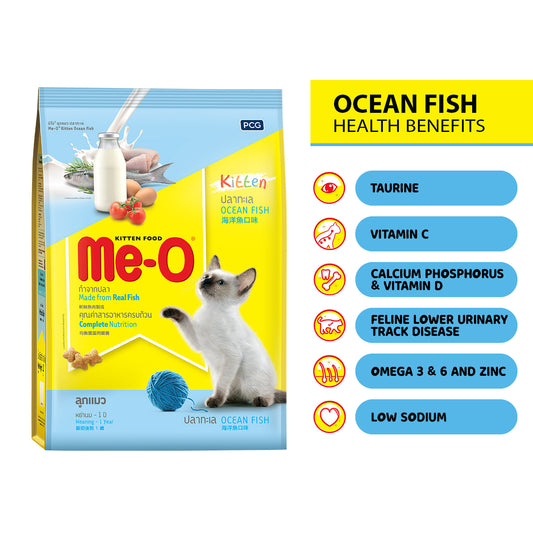 Me-O Kitten Ocean Fish Flavour Dry Cat Food, 2.8 kg Pack (Large)