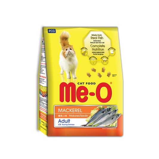 Me-O Mackerel Flavor Dry Cat Food for Adult Cats, 1.2kg Pack
