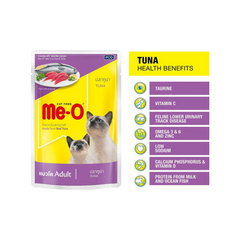Me-O Tuna in Jelly Wet Cat Food for Cats, 6 × 80 g Pouches (480 g) | 5 + 1 Free Pack