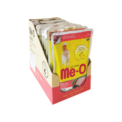 Me-O Tuna with White Fish Wet Cat Food for Adult Cats, 80g ( Pack of 12 )