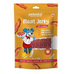 Petoska Chicken Meat Jerky Dog Treats, High-Protein & Dental-Friendly, 100gms