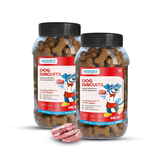 Petoska Dog Biscuits Meat 500g - Slow-Baked Protein Treats