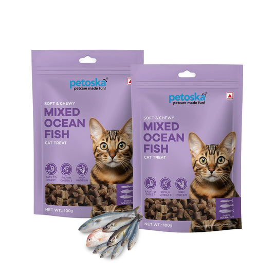 Petoska Mixed Ocean Fish Cat Treat- 100gms