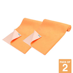 Petoska Waterproof Reusable Washable Dog & Cat Pee Pads & Pet Dry Sheet Orange -Large Size (Pack Of 2).