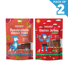 Petoska Dog Treat Pomegranate & Chicken Jerky 100gm - Pack Of 2