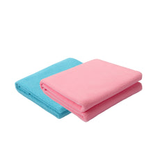 Petoska Waterproof Reusable Washable Dog & Cat Pee Pads & Pet Dry Sheet Peacock Blue & Pink - Pack Of 2