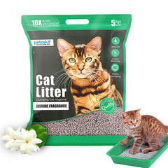 Petoska Bentonite Cat Litter Jasmine Fragrance Rapid Clumping & Odor Control-5kg