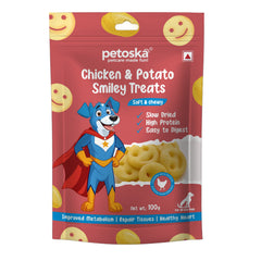 Petoska Chicken Sweet Potato Dog Treats, Chewy & Protein-Rich Sticks, Easy to digest, 100gms