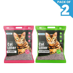 Petoska Activated Cat Litter Quick Clumping Low Dust & Odor Locking for Cats - Rose & Green Apple (Pack of 2)
