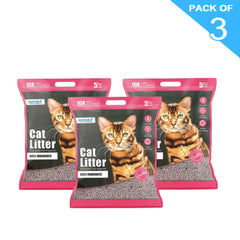 Petoska Bentonite Cat Litter Rose Fragrance Rapid Clumping & Odor Control-5kg