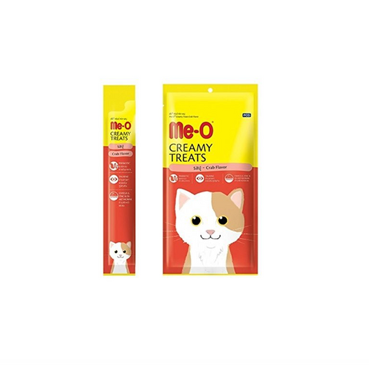 Me-O Crab Flavour Creamy Cat Treat, 60 g (Pack of 12)