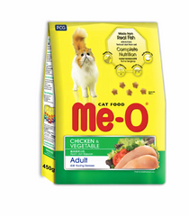Me-O Adult Dry Cat Food, Chicken and Vegetables Flavour, Complete and Balanced Nutrition, 450g Pack