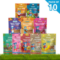 Petoska Soft & Chewy Dog Treats Combo Pack (Pack of 10)