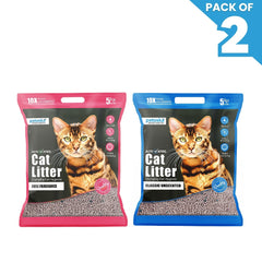 Petoska Activated Cat Litter Quick Clumping Low Dust & Odor Locking for Cats - Rose & Unscented (Pack of 2)